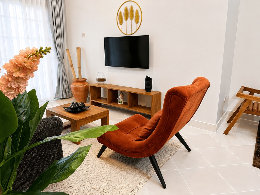 Lounge chair and TV